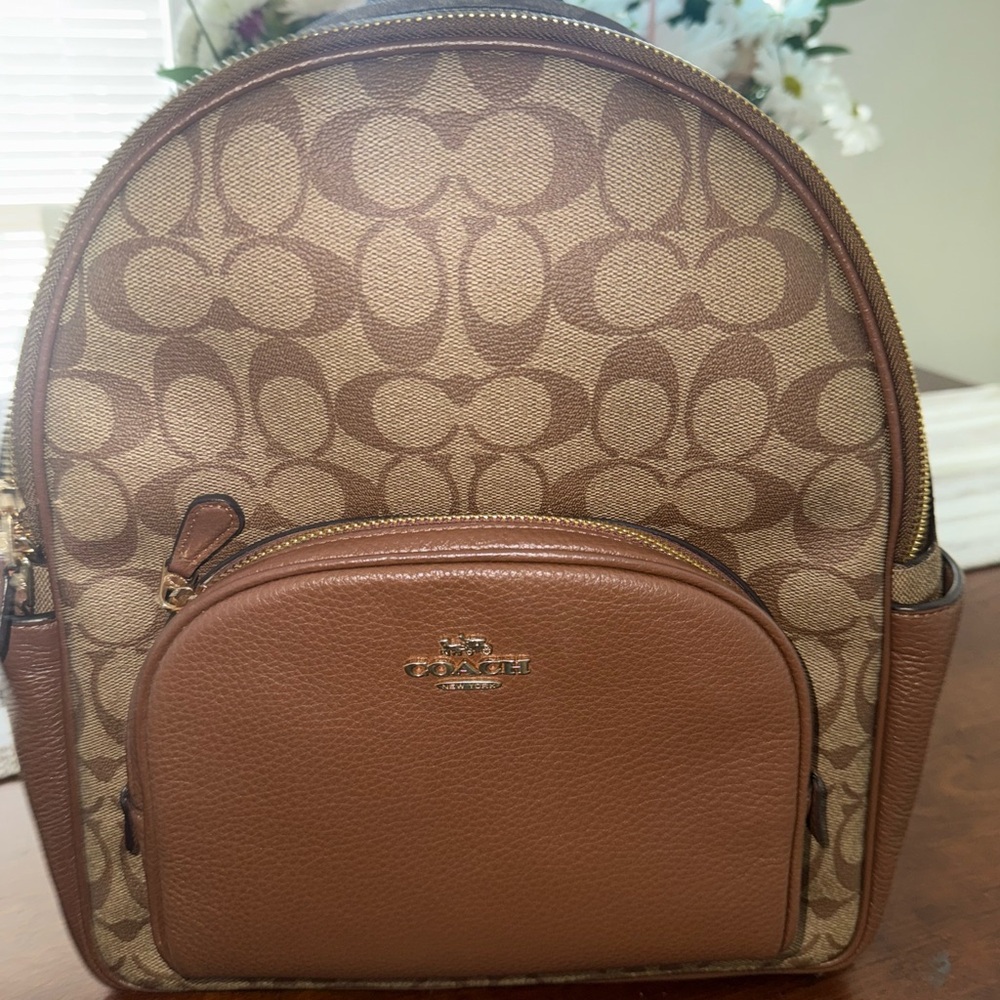 Coach Brown Signature Backpack